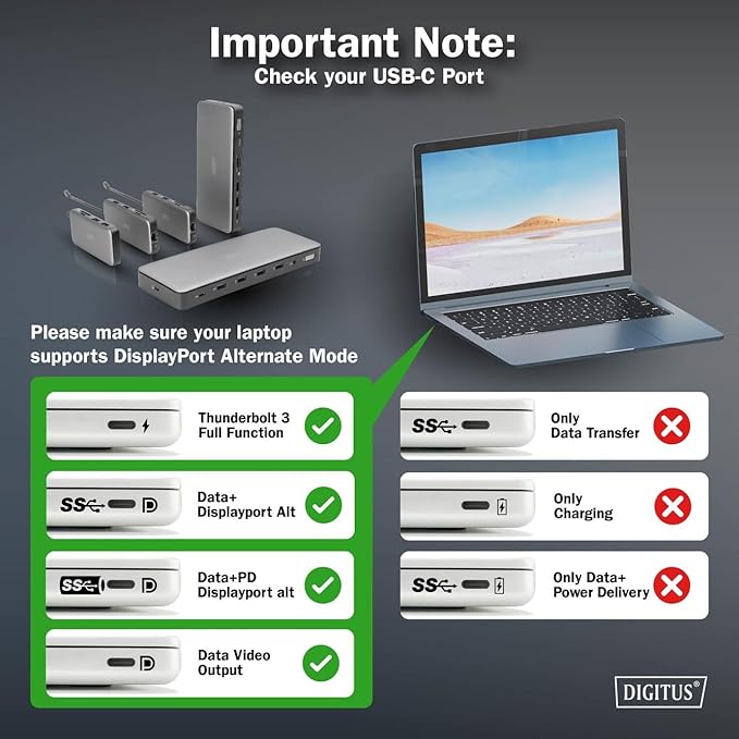 Docking Station USB-C Digitus 11 Puertos, 2 HDMI, DisplayPort 4K/60Hz miniatura 5