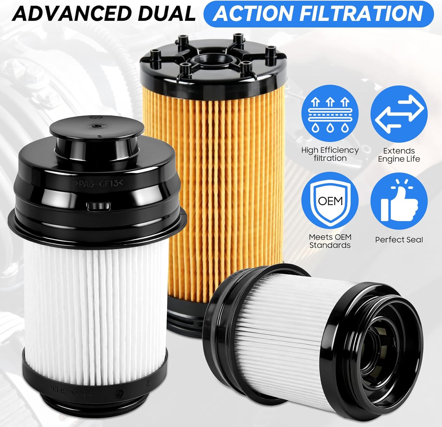 6.7 Cummins Fuel Filter & Water Separator Set for 2025-2026 RAM 2500/3500/4500/5500 6.7L Diesel Engines – Replaces 68677800AA, 68677810AA, Includes Oil Filter Bundle (3 PACK) (3 PACK)