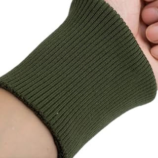 1 Pair Tubular Knit Stretchy Rib Cuffing Material Replacement for Sweatshirt Jacket Coat Sleeve Cuff Sewing DIY, Army Green