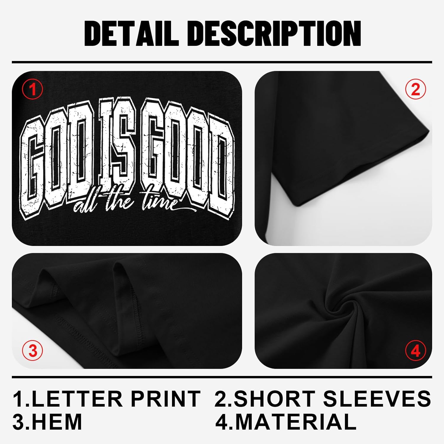 Christian T Shirts for Women God is Good Shirt Oversized Jesus Religious Faith Inspirational Tshirts Bible Verse Tops - Image 6