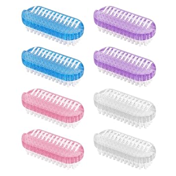 8 Pack Nail Brushes, Ergonomic Design Hand Scrub Cleaning Brush for Nail and Toe, Dual-Sided Deep Cleaning Brushes