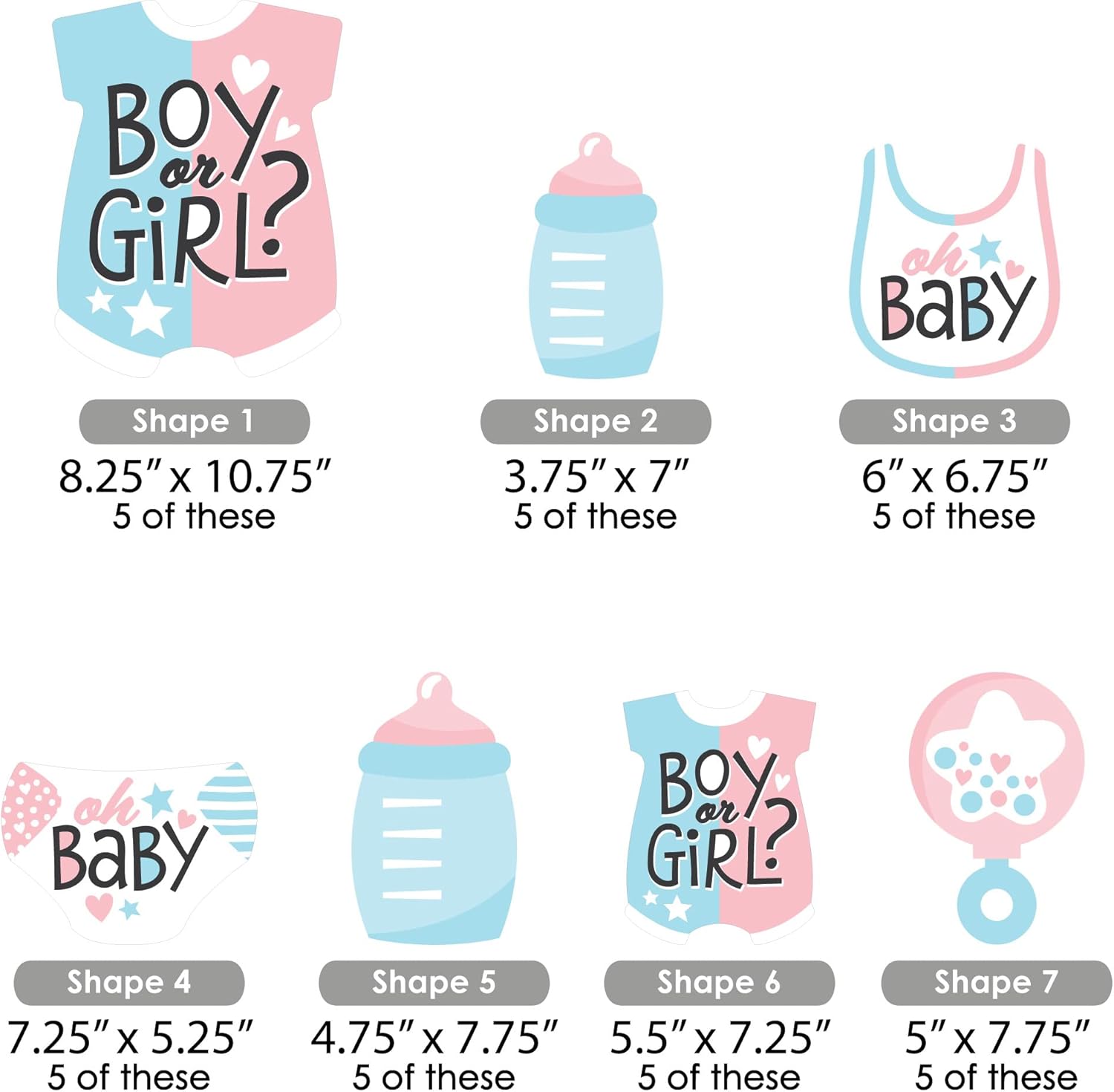 Big Dot of Happiness Baby Gender Reveal - Team Boy or Girl Party Centerpiece Sticks - Showstopper Table Toppers - 35 Pieces