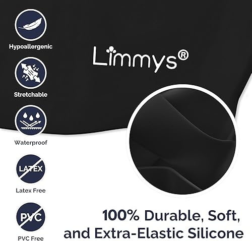 Miniatura 6 de Limmys Gorro de natación unisex para hombre y mujer, gorro de natación 100% silicona para mujer, de calidad premium, elástico y cómodo, disponible