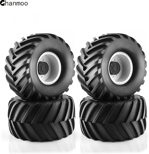 Miniatura 3 de Llantas de camión Monster 110 RC y ruedas de plástico duro, llantas de goma hexagonal de 0.472 in con espuma para camión a escala 110, automóvil,