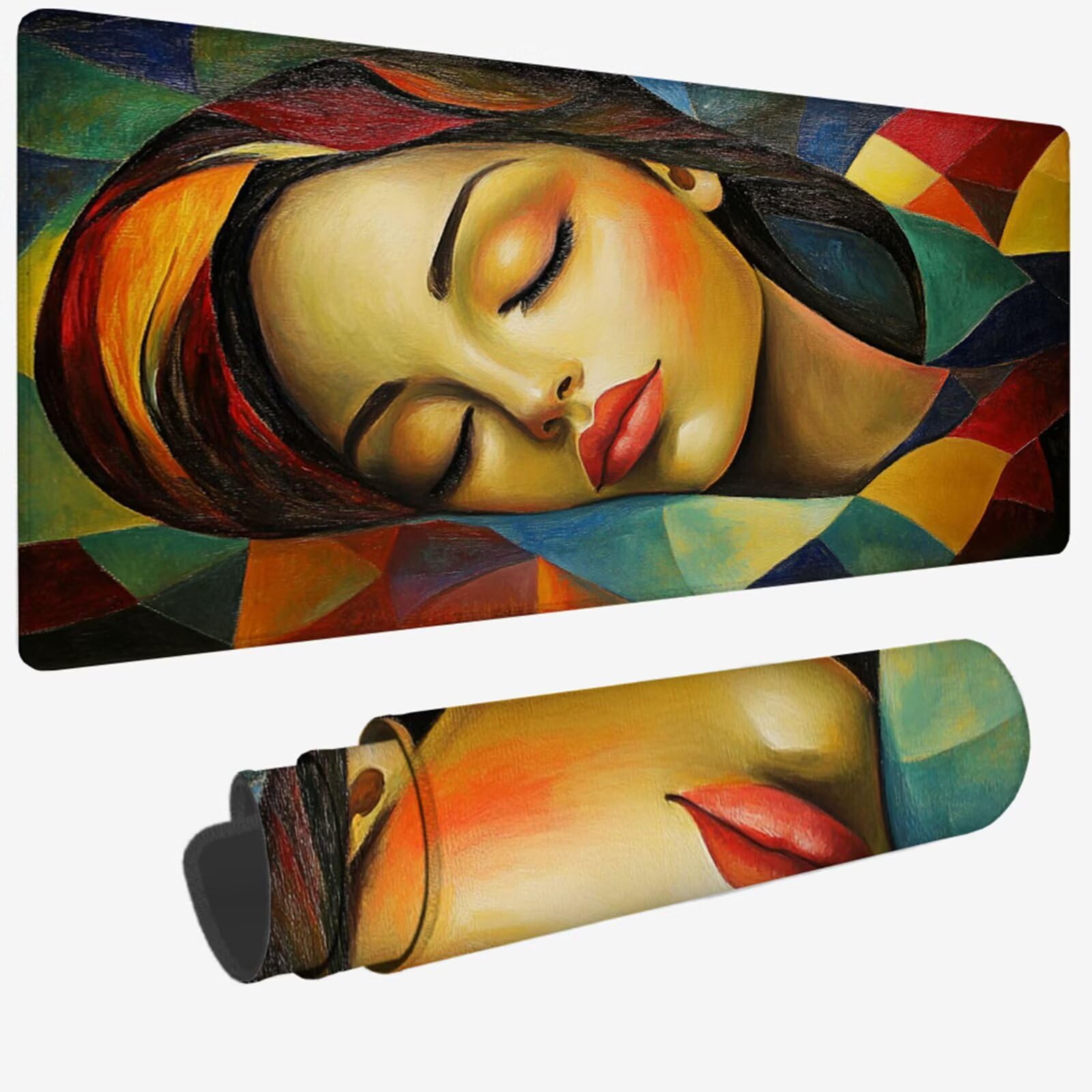 Podkładka pod mysz XXL 1200 x 600 x 3 MM, kolorowa duża podkładka pod mysz z wodoodporną i antypoślizgową gumą dla kobiet pod ręką zszyte krawędzie, poprawia precyzję i szybkość dla gracza W-164