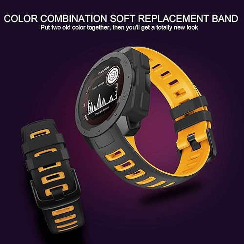 Miniatura 16 de ANCOOL Compatible con Garmin Instinct 2 Band, correa de silicona suave de repuesto para Garmin Instinct Tide/Esports/Solar/Smartwatches tácticos