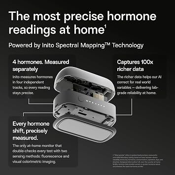 Inito Fertility Monitor & Hormone Tracker for Women | Track and Confirm Ovulation | Measures Estrogen, LH, PdG, FSH | Includes 15 Strips + Free app (Compatible with All iPhones)