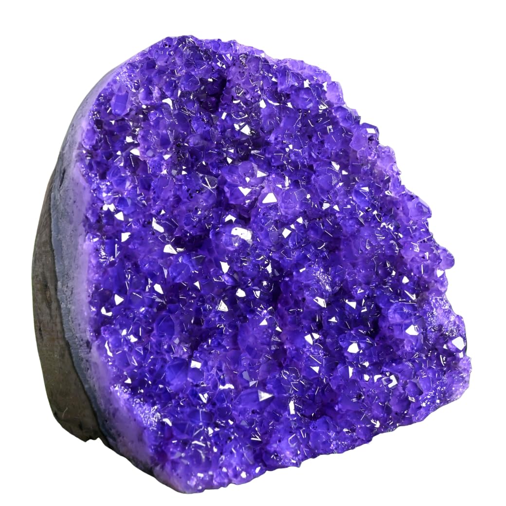 YLQUXEUV Purple Geode Cluster (500-600g, 8-15cm) - Spiritual Crystal for Home Office, Cathedral Decor