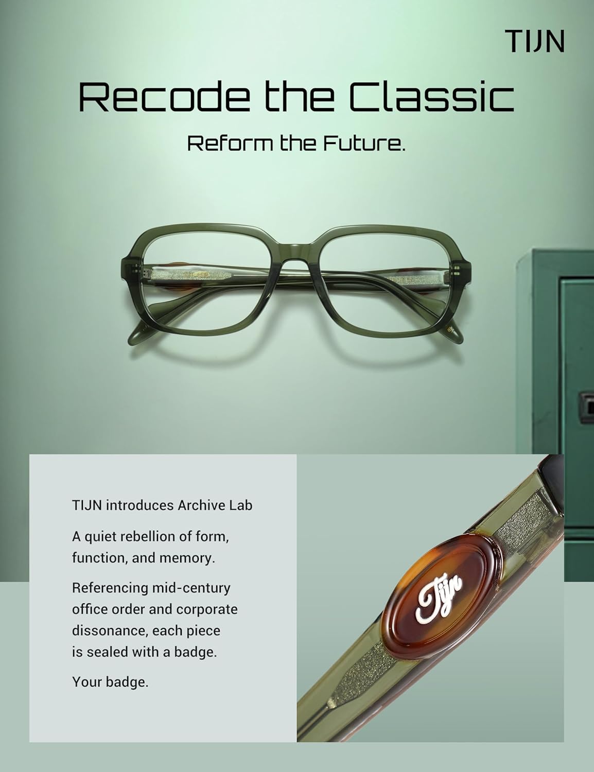 TIJN Vintage Inspired Blue Light Blocking Glasses, Modern Square Acetate Computer Screen Eye Glasses for Woman Men, AL01