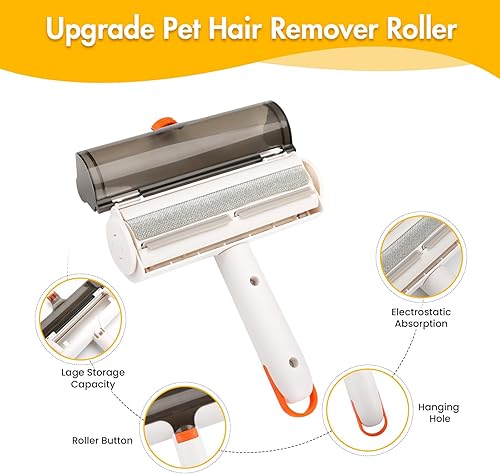 Miniatura 6 de Rodillo removedor de pelo de perro, es reutilizable y lavable, para mantener el sofá, alfombra, colcha, ropa, sábana, asiento de automóvil,