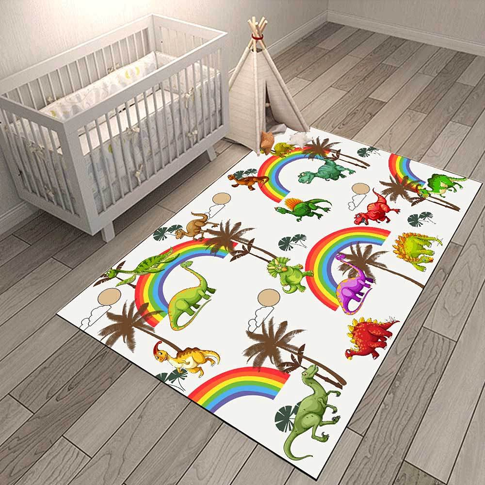 Alfombra de Juegos para bebés Carretera de Carreras de Fondo Negro de Dibujos Animados, Dormitorio, Sala de Juegos, Juegos Familiares-100x120cm