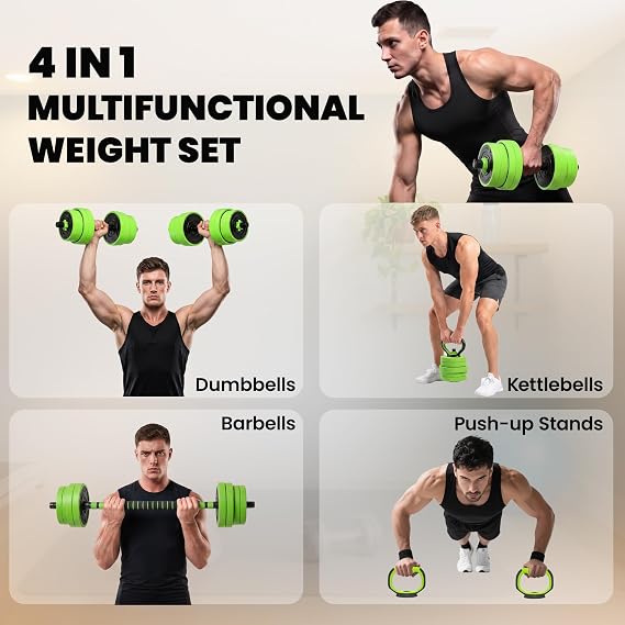 SPORTNOW 4 in 1 Adjustable Dumbbell Set Used as Dumbbells, Kettlebell, Push Up Stand, Free Weights Set for Men and Women, Home Gym Workout