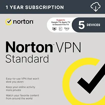Norton VPN Standard, up to 5 Devices, Fast & Private