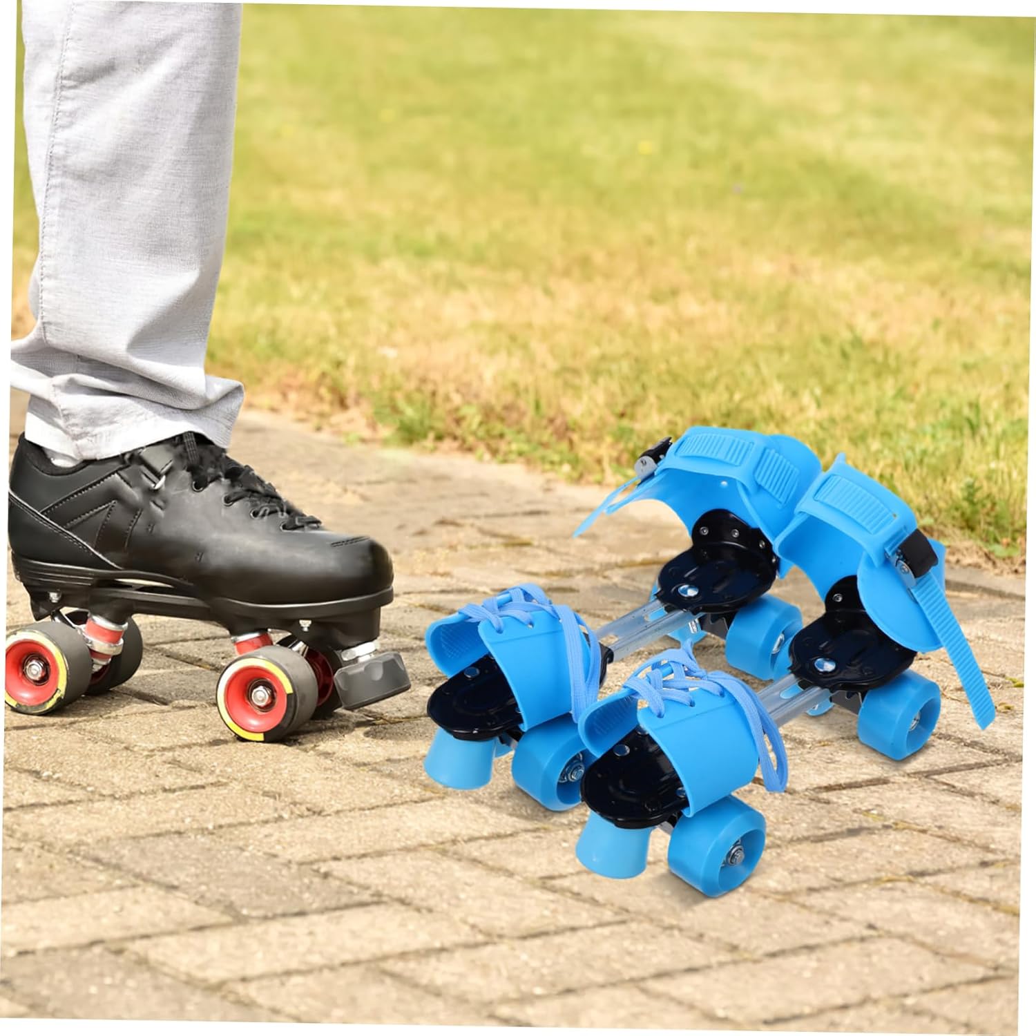 BESPORTBLE 1pair Adjustable Roller Skates for Boys and Girls Double Row Design for Beginners Comfortable and User-Friendly for Outdoor Fun Suitable for Ages