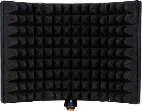 Escudo de aislamiento de micrófono de grabación de estudio con filtro pop, espuma absorbente de alta densidad utilizada para filtrar voca cubierta