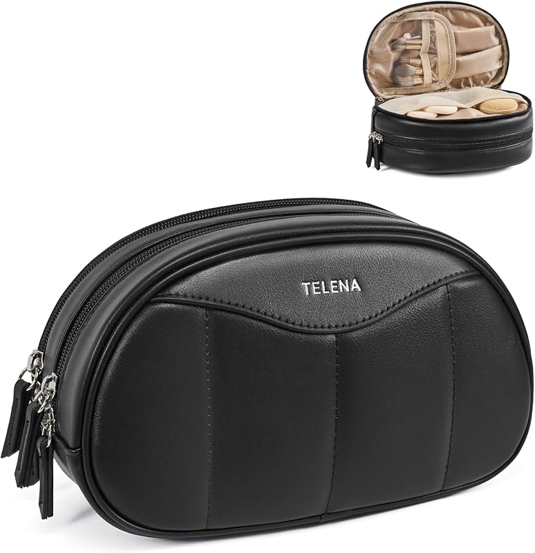Necessaire de maquiagem média Telena preta, modelo TLB0224401-01