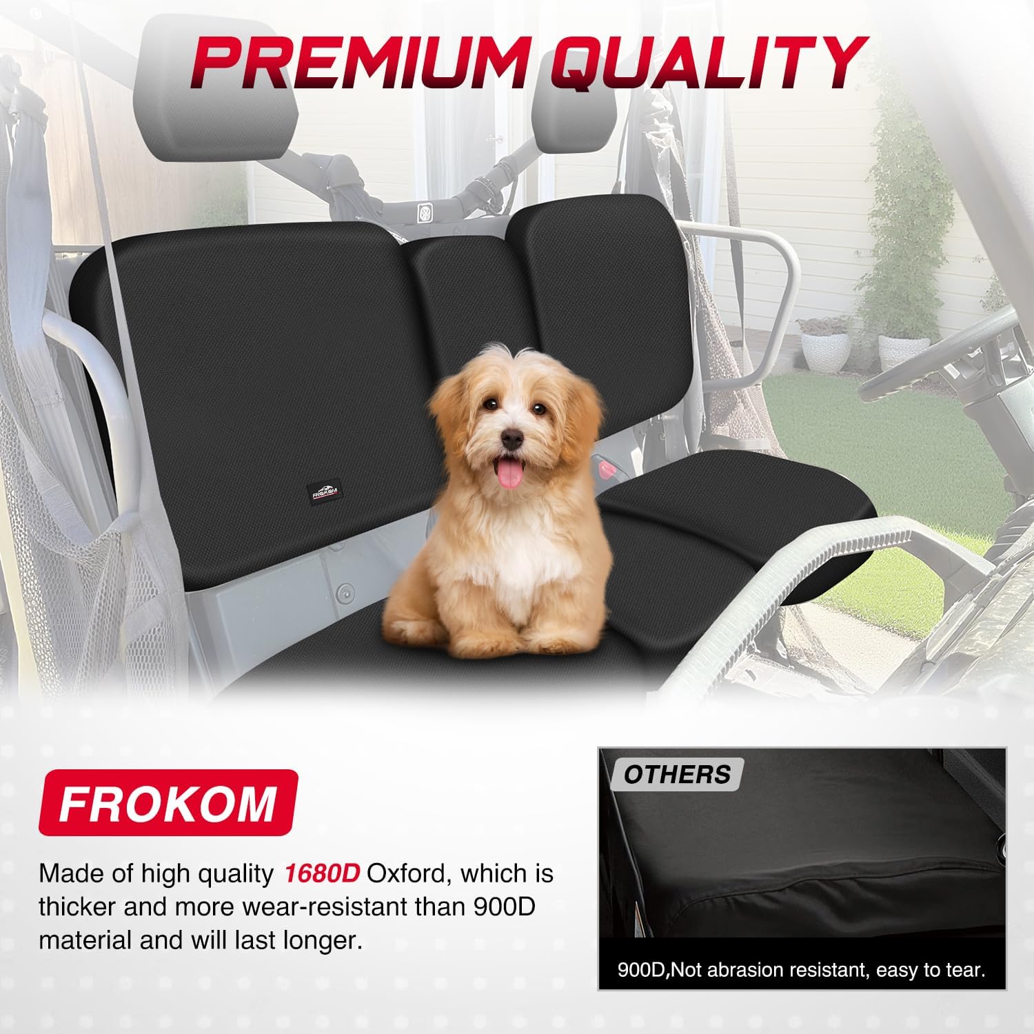Frokom UTV Seat Covers Fit for Can Am Defender HD7 HD9 DPS All Years, 1680D Durable Fabric-Black