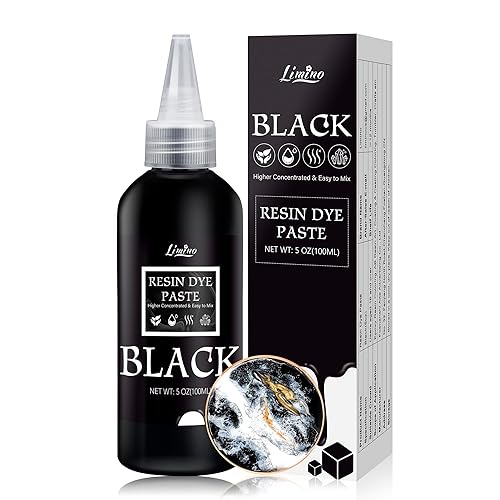 Black Epoxy Resin Pigment - 3.4 fl.oz / 100ml Concentrated Dye for DIY Art, UV Resin, River Table - Opaque Paste for Painting, Coaster, Jewelry - Black