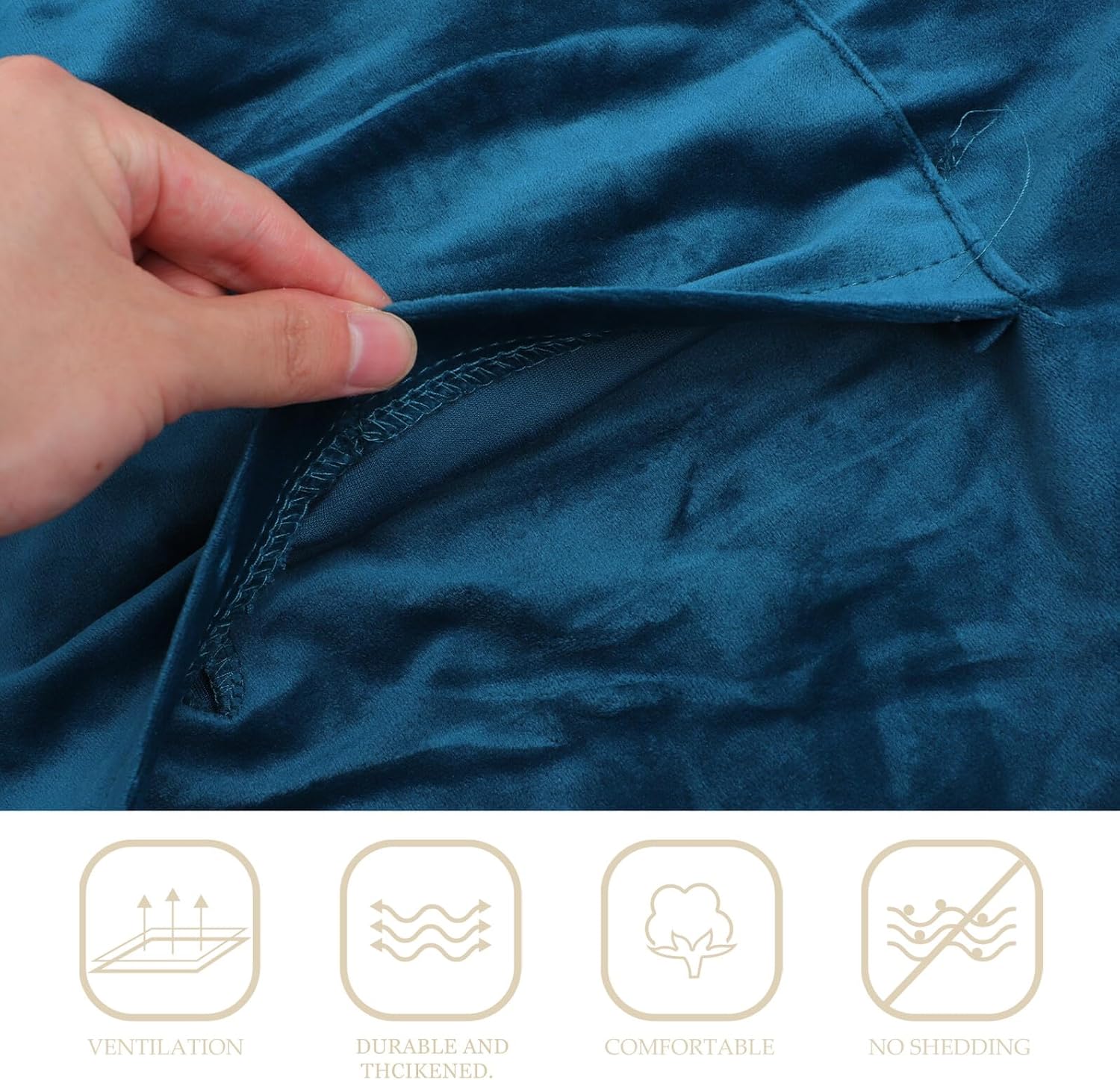 Elastic Recliner Slipcover Set Deep Navy Full Coverage Plush Velvet Recliner Sofa Cover Thickened Soft for Large Chairs 4pcs Furniture Cover for Home