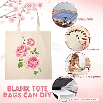 Canvas Tote Bag Bulk WHEATHUSK 20 Pieces Sublimation Canvas Tote
