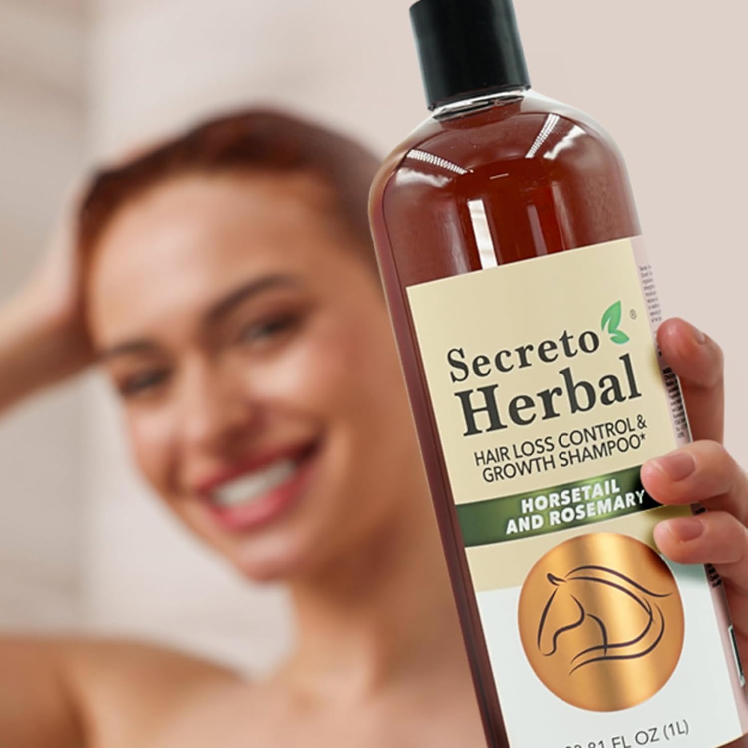 Secreto Herbal Hair Growth Shampoo - Horsetail & Rosemary Routine Shampoo for Revitalized Hair - Secreto Herbal cola de caballo y romero 33.81 fl oz