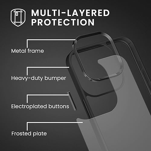 Miniatura 5 de kwmobile Funda compatible con iPhone 15 Pro - Fundas rígidas translúcidas con protector de pantalla - Funda de teléfono a prueba de golpes con