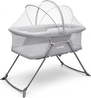 Tragbares Babybett mit Moskitonetz, Reisebett, Babywiege, Wiege, Faltbare Wiege für 0-9 kg