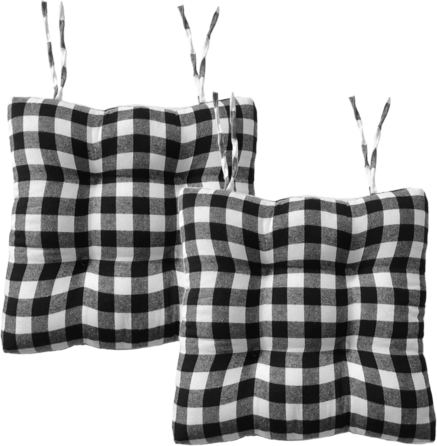 BUENA DECOR Kitchen Chair Cushions with Ties, Set of 2