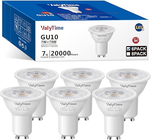Miniatura 1 de Bombillas LED GU10 de 7 W (equivalente a 50 W a 60 W-75 W) Bombilla halógena de repuesto con forma GU10 38 120 V 650 Lm no regulable para