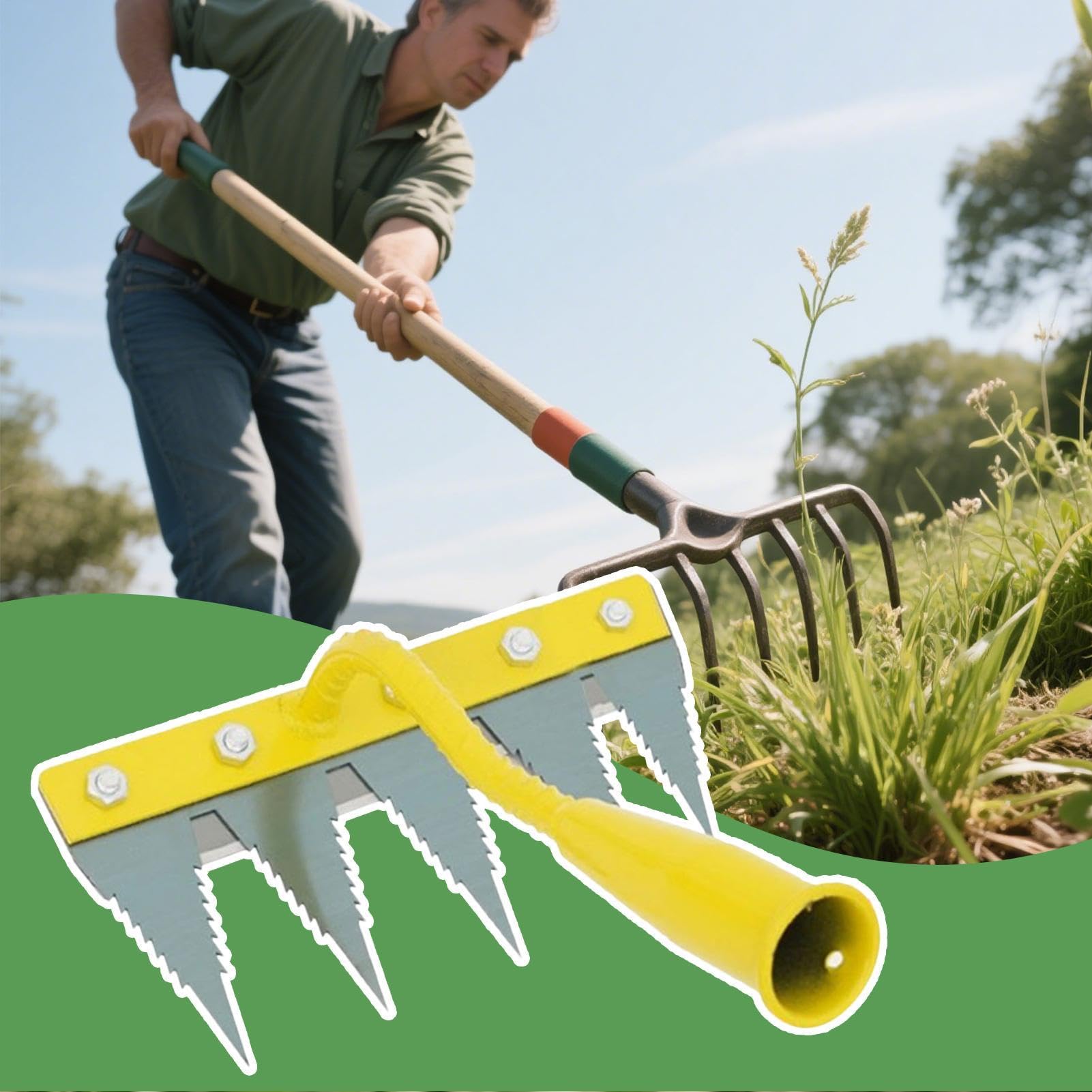 Rastrelli da giardinaggio Rastrello livellatore per lavori pesanti | Strumento estirpatore Per aiuole, serre, vivai, frutteti, fattorie, aree esterne, giardini, e cortili
