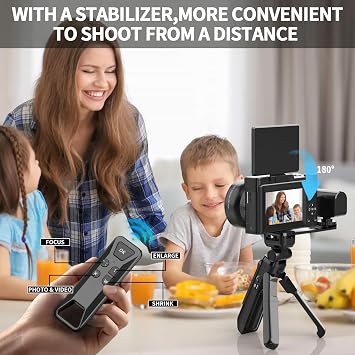 Digital Camera for YouTube Photography, 4KVlogging Camera with Flip Screen & Autofocus,Digital Camera for YouTube Photography, 4K Vlogging Camera Z4-A-2512B (Black)