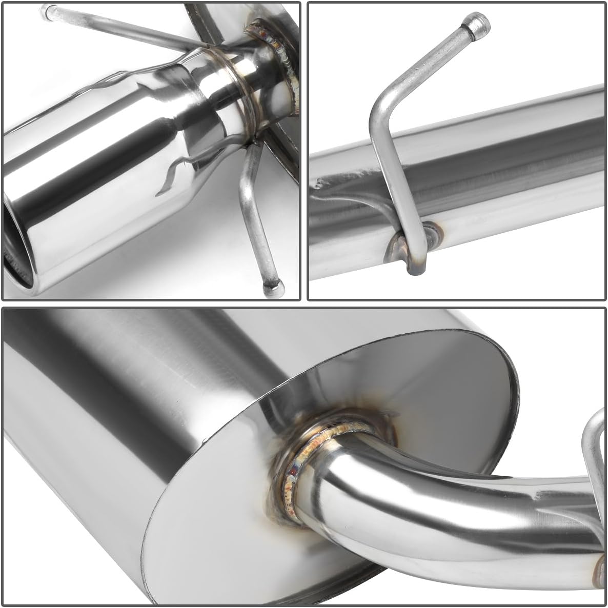 Auto Dynasty 4.5 Inches Dual Muffler Tip Catback Exhaust System Compatible with 2009-2014 Cadillac CTS V Sedan 6.2L, Stainless Steel