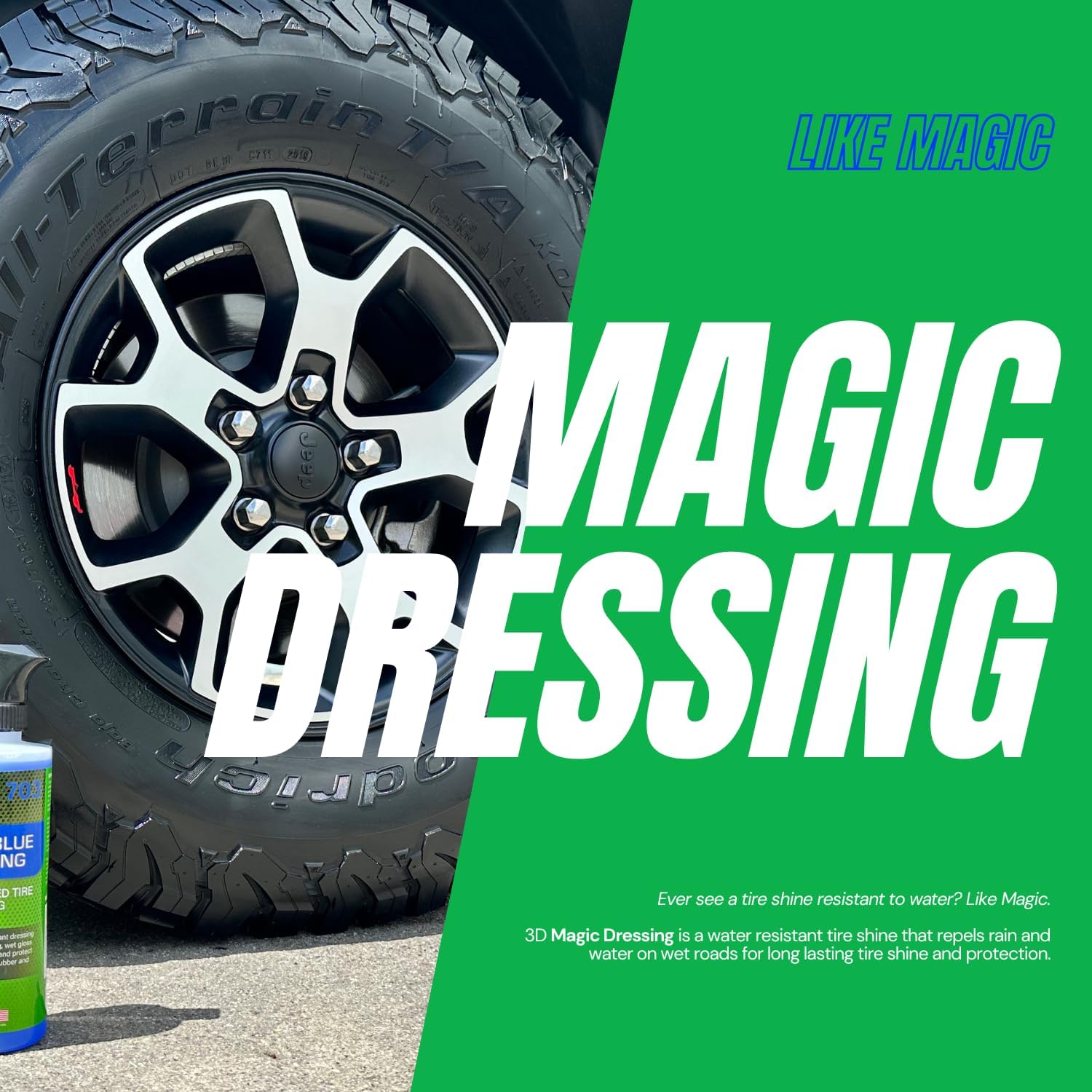 3D Magic Blue - Water-Resistant Tire Shine & Protection