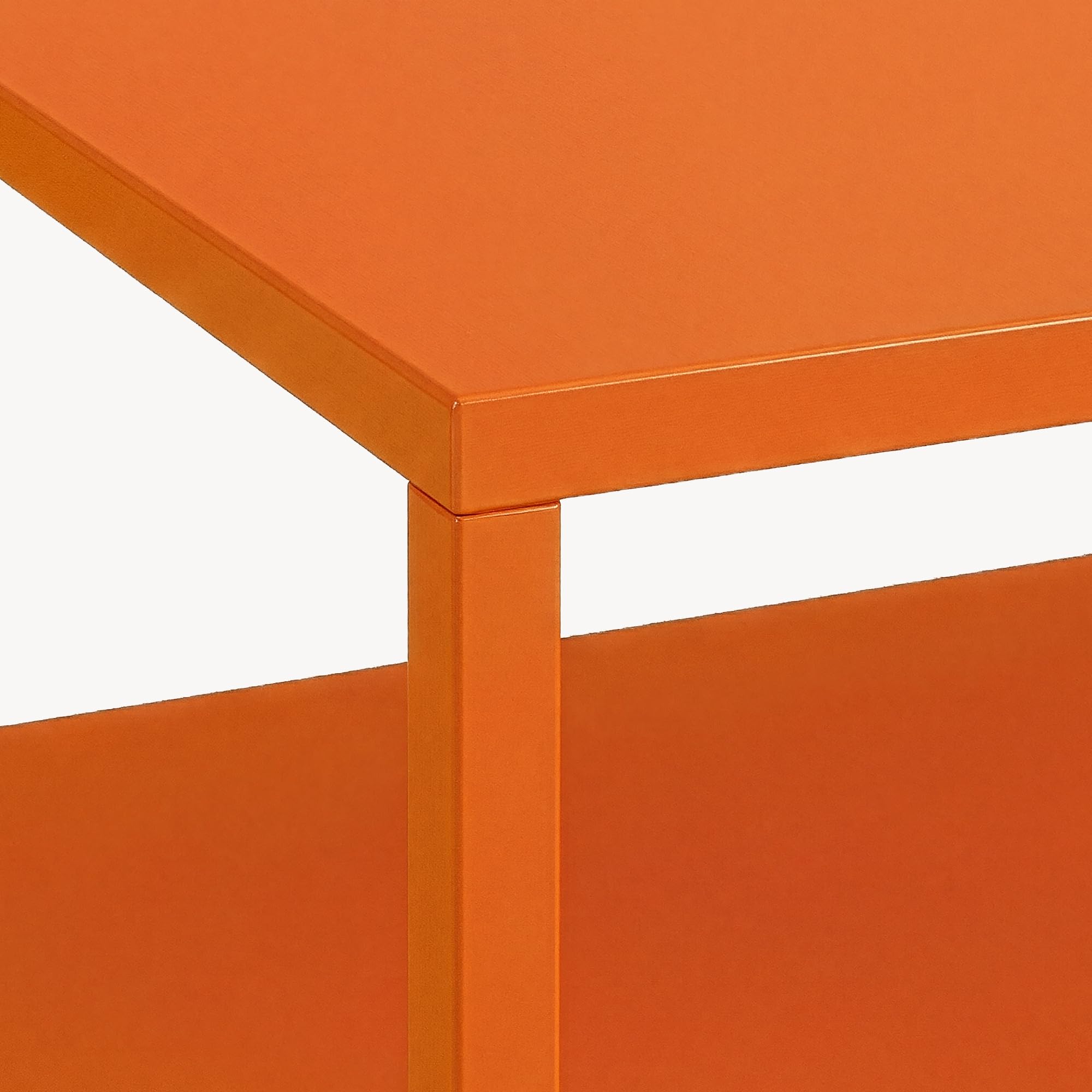 [en.casa] Stolik kawowy Solund stolik pomocniczy metalowy pomarańczowy stół do salonu z miejscem do przechowywania 90 x 60 x 45 cm prostokątny stolik do sofy stolik kawowy