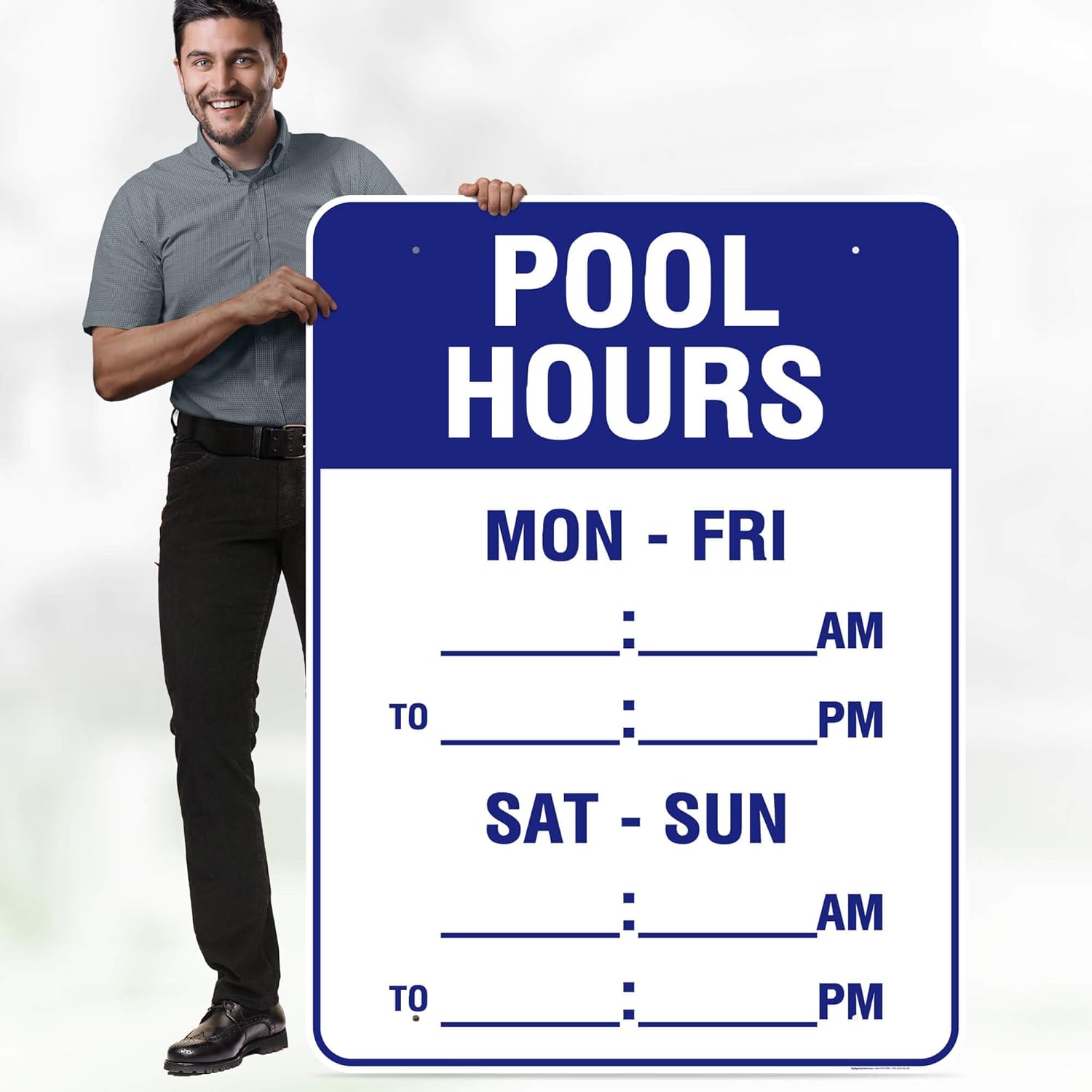 Pool Hours Sign, 36x48 Inches, Rust Free DiBound, Fade Resistant, Made in USA by My Sign Center