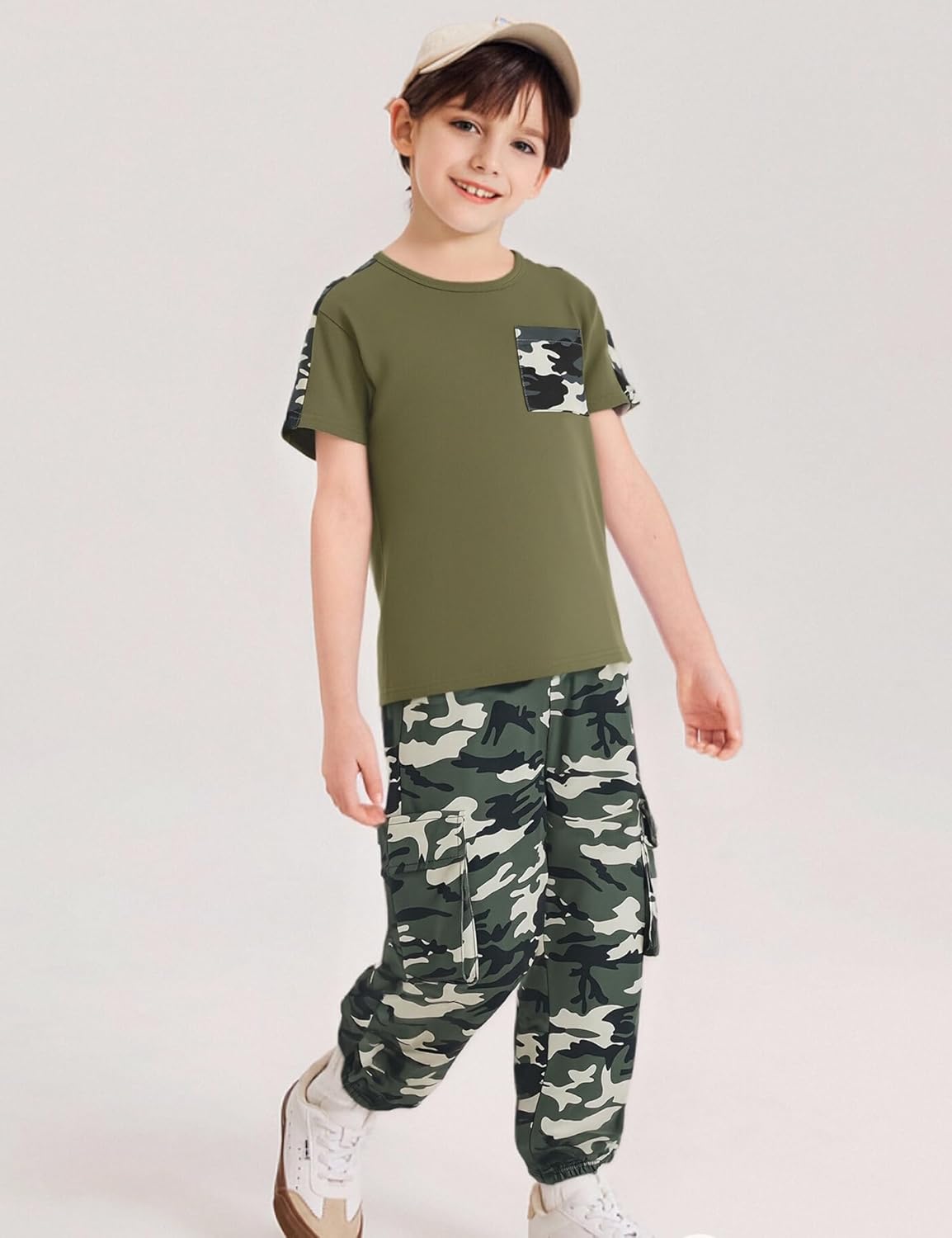 Boys Clothes,Boy outfits 2-Piece Camouflage Short-Sleeved T-shirt Camouflage Pant Teen Boys Clothing - Image 3