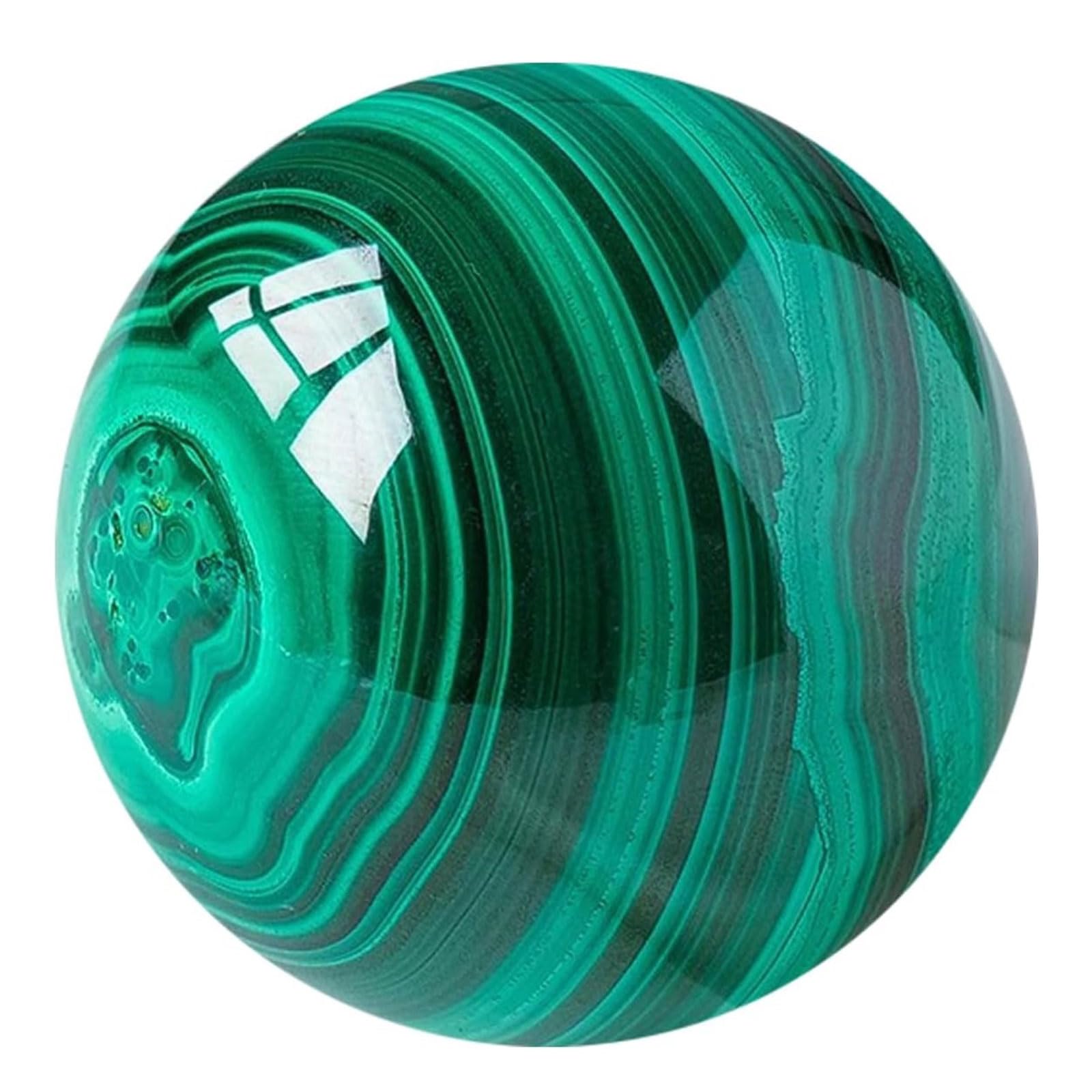 DGHBCYA Natural Malachite Crystal Ball Sphere Healing Gemstone Ball Sculpture Figurine for Wicca & Reiki, Divination, Meditation, Home Desktop Ornament,40~45mm