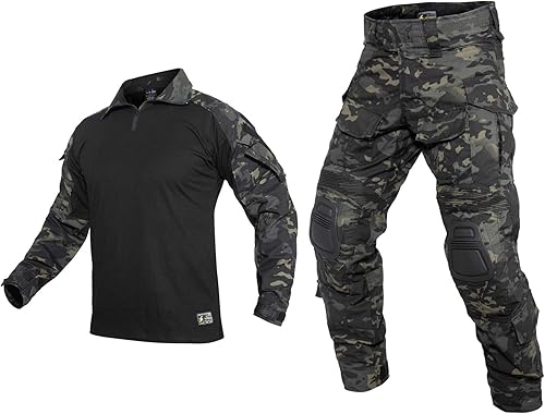 Miniatura 20 de Conjunto de ropa militar de combate G3, ropa táctica de camuflaje, uniforme de caza, equipo de paintball con rodilleras para hombres Camouflaje