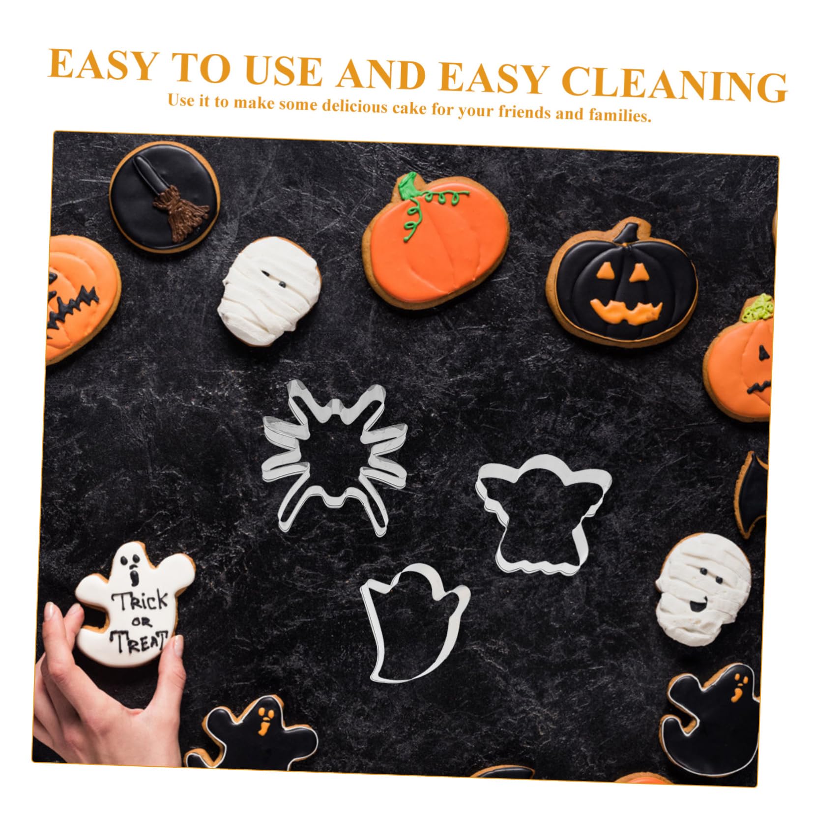 Ciieeo 48 Stk Backform Halloween-Keksform Keksform selber machen Kuchenform halloween dekoration halloween-dekoration schneidematte Bäckerei Zubehör praktischer Ausstecher Edelstahl 430