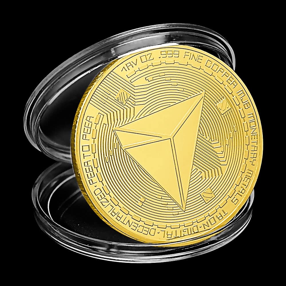Amazon.co.jp: TRX クリプトコイン 現物 クリプトカレンシー 金メッキ記念コイン 非通貨 お土産とギフト コレクション : ホビー
