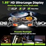 Military Smart Watches for Men, 1.85" HD Large Screen Smart Watch, Flashlight/730mAh/110+ Sports Modes Fitness Tracker Watch, Waterproof Mens Smart Watch for Android Phones iPhone Compatible