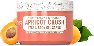 Immortal NYC Apricot Crush Face & Body Scrub Mask Gel- Moisturizing and Exfoliating Body, Face, Hand, Foot Scrub - Fights Acne, Fine Lines & Wrinkles, Great Gifts For Women & Men - 10 oz