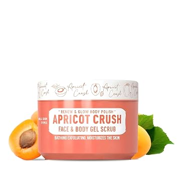 Immortal NYC - Apricot Crush Face & Body Scrub Mask Gel- Moisturizing and Exfoliating Body, Face, Hand, Foot Scrub - Fights Acne, Fine Lines & Wrinkles, Great Gifts For Women & Men - 10 oz