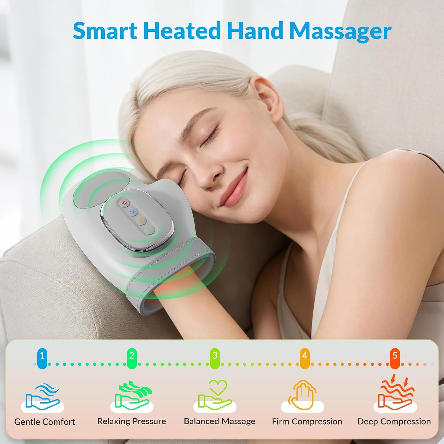 Hand Massager with Heat and Compression, Rechargeable for Daily Use image 2