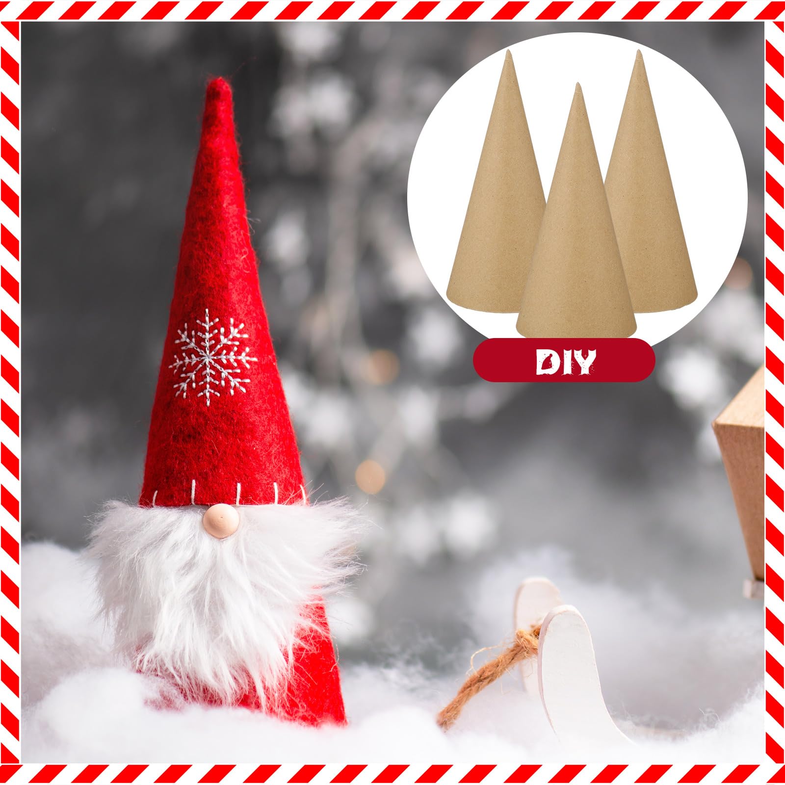 Pappmaché-Zapfen 4er-Set – Verschiedene Größen, Für DIY, Weihnachten, Halloween, Bastelprojekte