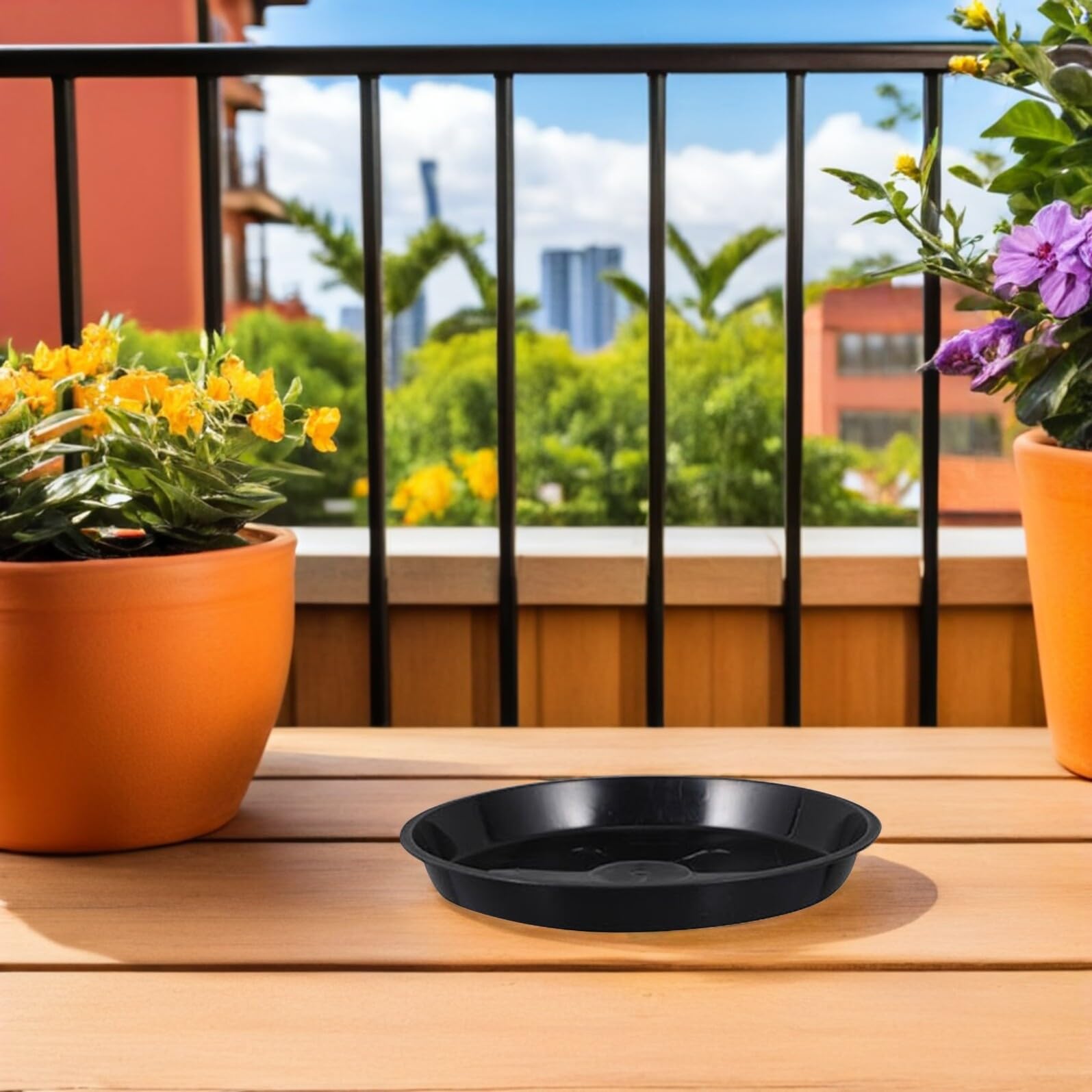 UPKOCH 30 Bandejas para Macetas Redondas de Plástico Negro 23 CM Platos para Plantas Recogedor de Agua Ideales para Jardinería Interior y Exterior Protección de Suelos y Mesas