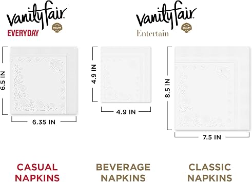 Vanity Fair Entertain Paper Napkins, 40 Count (Pack of 8), Disposable Napkins Made For Entertaining And Events