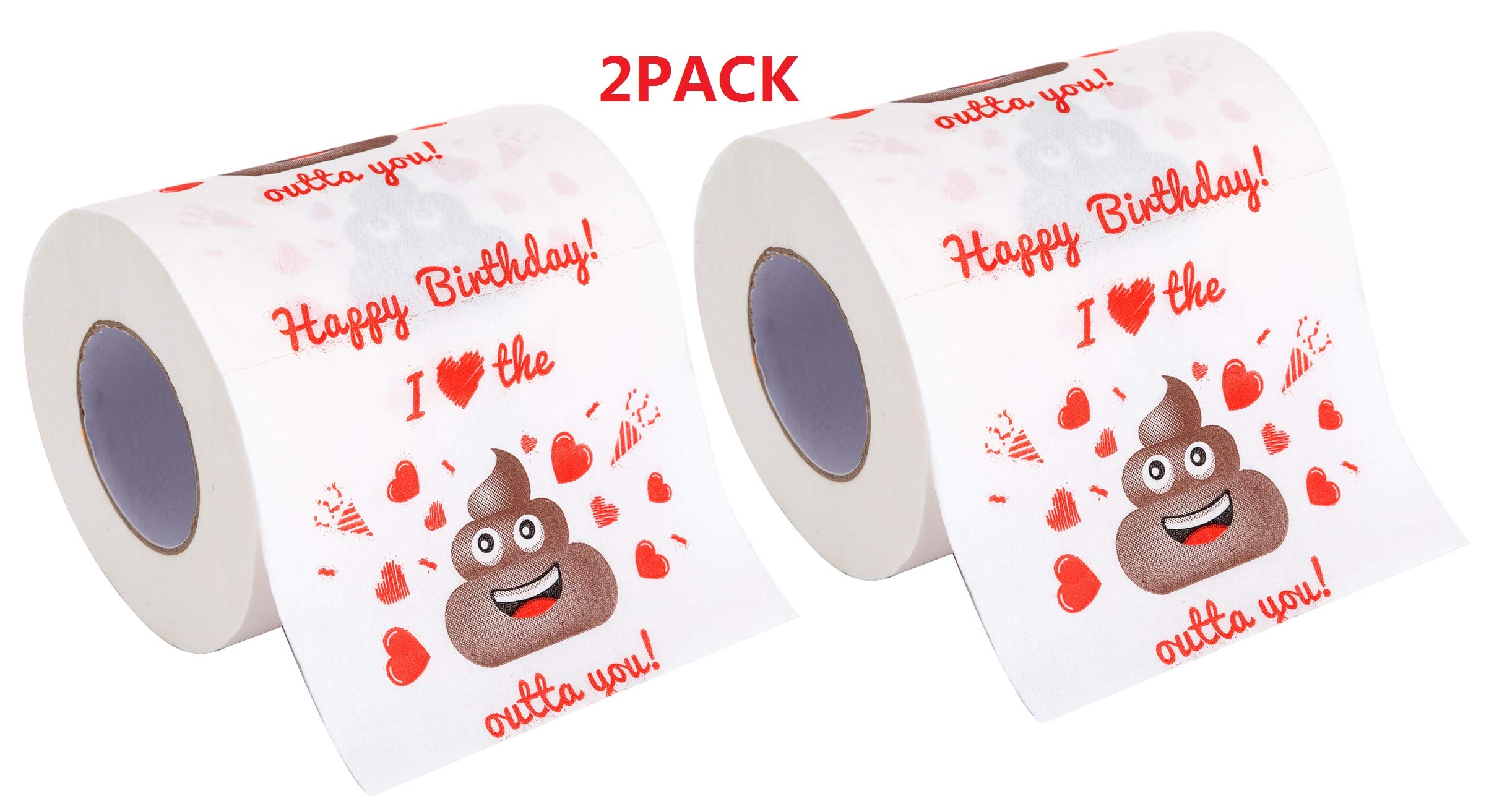 Ocosy 2Pack Happy Birthday Funny Joke Prank Gift Novelty Toilet Paper - Funny Gag Birthday Gift (2Pk)