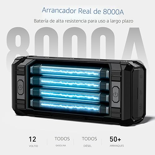 Miniatura 4 de AVAPOW Arrancador de batería de 8000 A portátil con pantalla HD de 4 pulgadas, PD de 30 W, carga rápida de doble vía, caja de arranque de coche de