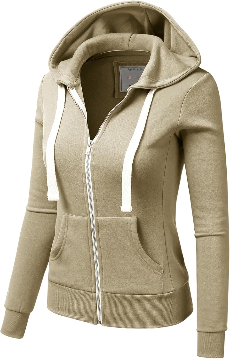 DOUBLJU Lightweight Thin Zip-Up Hoodie Jacket for Women with Plus Size - Image 3